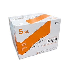 한국백신 일회용 주사기 5ml 23g 100p