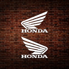 혼다 HONDA 날개 스티커 6cm 블랙(무광), 오렌지(무광), 6X4.7, 1개