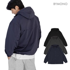 M~6XL 바이모노 2WAY 바람막이 남자 빅사이즈 러닝 남성 원드브레이커 오버핏 루즈핏 후드 블랙 네이비 차콜 M L XL 2XL 3XL 4XL 5XL 6XL