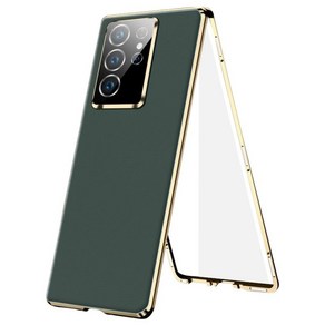 헤미션 갤럭시 S24 울트라 가죽 풀커버 케이스 - 강화유리마그네틱 자동흡착 - 호환 Galaxy S24 Ulta S24UMLC