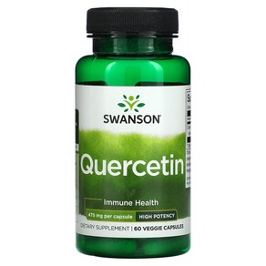 스완슨 케르세틴 Swanson Quecetin 475mg 퀘세틴 플라보노이드 60 베지캡슐, 60정, 1개