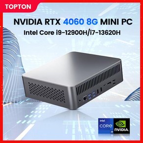 Topton 게이밍 미니 PC 인텔 i9 12900H i7 13620H NVIDIA GeFoce RTX 4060 4050 데스크탑 컴퓨터 게이머 DDR4 NVMe 윈도우 11 W, 없음, 없음, 14) No Ram No Stoage - i7-136