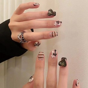 떨샵 인싸 키치 크리스탈 네일팁 인조네일 간편네일팁, 2개, NAIL-N398