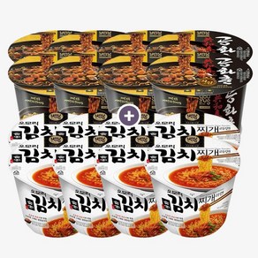 [반반세트] 유어스 공화춘 짜장 컵라면 160g 8개입 + 오모리 김치찌개컵라면 150g 8개입, 16개, 1개