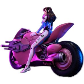 오버워치 d.va 디바 피규어 게임걸 송하나 레진 피규어