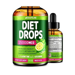 SHAPELINE 2 체중 감량 Dops Made in USA 식욕억제 Women Men 자연산 메타볼리즘 Booste Fast Diet Gacinia Cambogia LA, Bey, 1 Fl Oz (Pack of 1), 1개