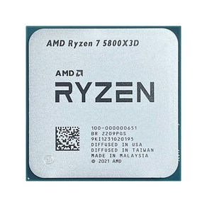 AMD Ryzen 7 5800X3D 3.4 GHz 8 코어 16 스레드 CPU 프로세서 L3 = 96M 100 000000651 소켓 새로운 팬 없