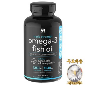 미국산 스포츠리서치 트리플 스트렝스 오메가3 피쉬 오일 30정 Omega 3 Fish Oil Spots Reseach 선물증정, 1개