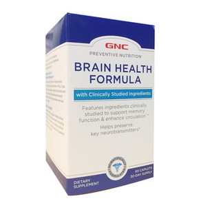 GNC 프리벤티브 브레인 헬스 포뮬라 60정 (캐플렛) Peventive Nutition Bain Health Fomula 60Cts, 1개