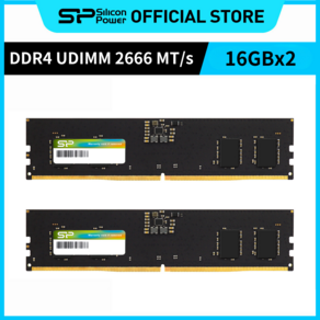 실리콘파워 Silicon Powe DDR4 2666 PC4-21300 데스크탑용 램 패키지 메모리 RAM UDIMM, 16GB*2, 1개