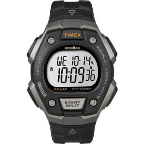 Timex 아이언맨 클래식 퀄츠 러닝 워치 남성용 30 Full Size 와 레젼 스트랩 블랙 18(모델명 TW5M401009J)