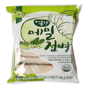 메밀전병 매콤한전병 냉동식품 맛있는 안주 납작만두 간단식품 식당 업소용 식자재 1.2kg, 1개