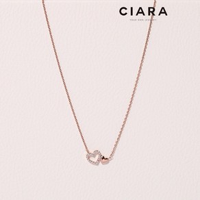 CIARA 14K Messina 스티키더블하트 목걸이(GoldPlated)