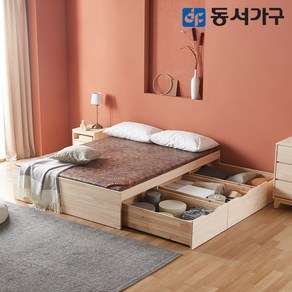 동서가구 내추럴ST 편백 원목 Q 황토숯 수납 흙침대 DF644234, 내추럴