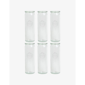 WECK 일자형 유리몸체 6p + PE뚜껑 6p 세트, 340ml, 1세트