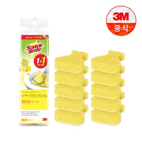 3M 향기톡톡 크린스틱 리필 (핸들별도구매) 일회용 변기청소 수세미, 1개, 레몬