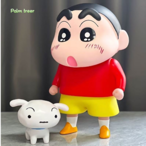 Palm tee 흰둥이 피규어12CM/28CM 짱구 피규어, 1개, 42cm짱구+12cm흰둥이