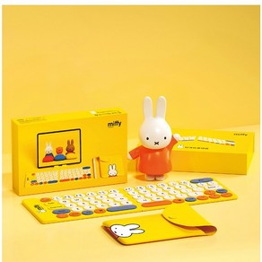 접이식 블루투스 키보드 휴대용 무선 노트북 IOS windows용 Miffy 키보드 스탠드 iPad 키보드가 있는 귀여운 슬림 미니 선물용, Yellow, CHINA