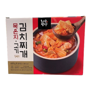 코스트코 왕애밥상 묵은지 고기김치찌개 600G X 4 [아이스박스] + 더메이런알콜티슈, 4개