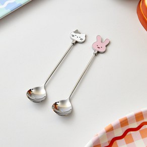 [버터샵] 큐티뽀짝 밀크캣 스크래빗 티스푼 2P SET, 1개