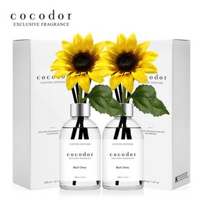 코코도르 화이트라벨 디퓨저 200ml X 2개 + 해바라기 조화 2P, 001_해바라기X2, 04_W/너의비누향X2