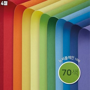 [종이문화] 4절 양면 색상지 뉴씨플레인 10매 70색상 120g, NO.40 초록