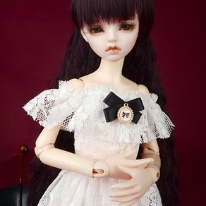 돌모아 구체관절인형의상 43cm MSD 화이트 오프숄더 레이스 드레스 MSD - Gowaa Dess (White), 1개