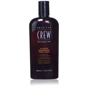 AMERICAN CREW 아메리칸 크루 24시간 데오도란트 바디워시 450ml 남성용 샤워젤 수분 및 지속력을 위한 티트리&페퍼민트 오일 포함