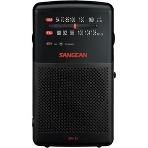 산진 라디오 SR-35 AM/FM 포켓 아날로그 블랙, 단일옵션