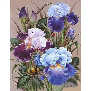 [피포페인팅]GX5941 Blue flowe size 40*50cm, 1개