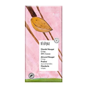 Vivani (해외) 비바니 아몬드 누가 크리스피 밀크초콜릿 80g, 1개