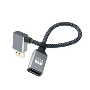 IH693 Coms HDMI 2.0 연장 젠더 M/F 20cm 꺾임형 / 4K 60Hz / 패브릭 케이블 / PC 노트북 TV 모니터 플스5