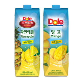 Dole 돌 스위티오 1000ml(파인애플주스2개+망고주스2개)/무배, 1L, 1세트