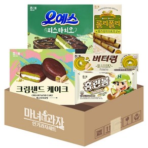 버크st 피스타치오 5종 버터링 + 오예스 + 홈런볼 + 롤리폴리 + 크림샌드 케이크