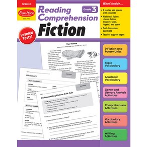 (영문도서) Reading Compehension: Fiction Gade 3 Papeback, Evan-Moo Educational Publi..., English, 9781645143482