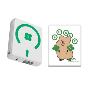 보바X꽃카 고속 무선 충전 맥세이프 보조배터리 10000mAh 22.5W, LUCKY 화이트