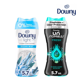 [Downy] [1+1] 다우니 데오도라이저 라이트 오션 미스트 1개 + 언스토퍼블 프레시 161g 1개 아로마쥬얼 향기 부스터 퍼퓸쥬얼 알갱이 Scented Booste, 1세트