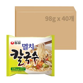 농심 멸치칼국수, 98g, 40개