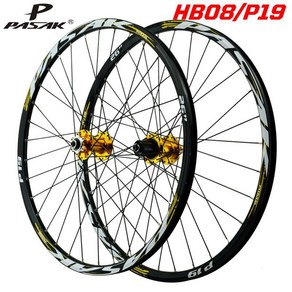 자전거바퀴 PASAK MTB 산악 자전거 휠셋 디스크 브레이크 밀폐형 베어링 QR TA 12x142mm 휠 12 단 카세트 32H 림 26/27 인치 29 인치, 02 26gold hub gold, 1개