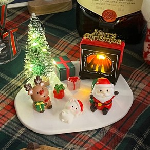 [특별]X-mas 메리크리스마스 산타 피규어 세트 11pcs 건전지포함 인테리어 소품, 1세트, 기본구성
