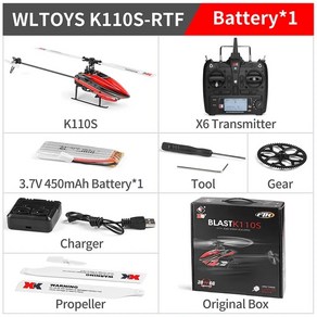 RC 헬리콥터 Wltoys XK K110S 6CH 3D 6G 시스템 싱글 패들 브러시리스 항공기 드론