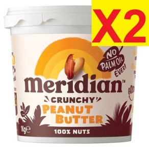 1KG 2병메리디안 크런키 피넛버터 땅콩잼 땅콩버터 Meridian Crunchy Peanut Butter