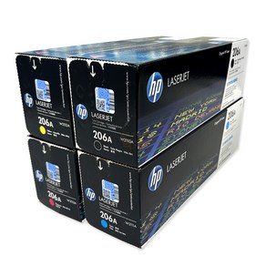 HP 206A정품토너 4색세트(W2110A 검정+W2111A 파랑+W2112A 노랑+W2113A 빨강) M255nw MFP M255dw M282nw, 1개