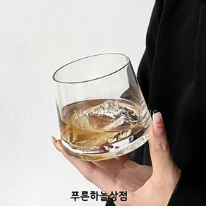 푸른 온더락잔 마운틴잔 위스키잔 홈파티잔 하이볼잔, 1개, 6개 SET