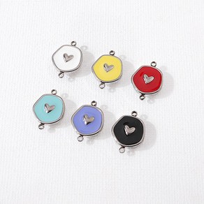 비즈아이 [8-128-10]써지컬스틸 펜던트 에폭찌글하트양고리 10x14mm 1개