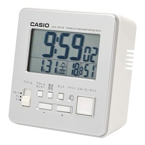 CASIO (카시오) 알람 시계 전파 실버 디지털 온도 습도 달력 표시 DQD-805J-8JF