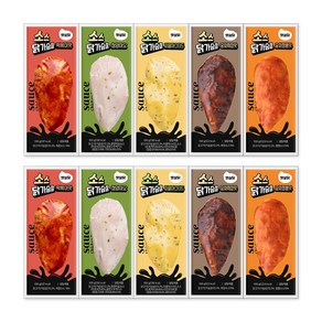 햇살닭 소스 닭가슴살 5종, 100g, 50개