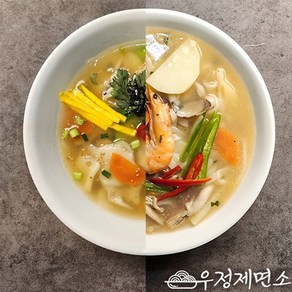 (우정제면소) 맑은해물맛 칼국수6인분+수제비6인분 (면1kg+수제비1kg+스프12봉), 없음, 1개, 1kg