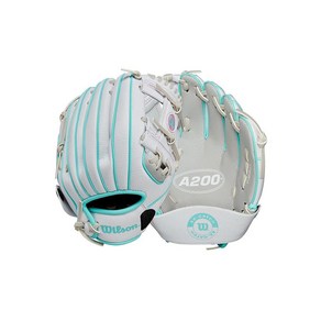 정품보장 WILSON 2022 A200 EZ Catch 25.4cm(10인치) 야구 장갑 - 화이트/블랙/퍼플 오른손 투구 154826, 오른손 던지기, 실버/화이트/틸, 1개