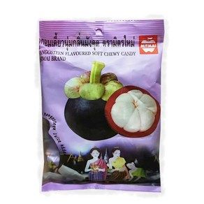 MANGOSTEEN FLAVOURED Soft Chewy Candy MANGOSTEEN j 망고스틴 맛 부드럽고 쫄깃한 캔디 망고스틴 주스 110G 첨가 // 배송: Benjawa, 1개